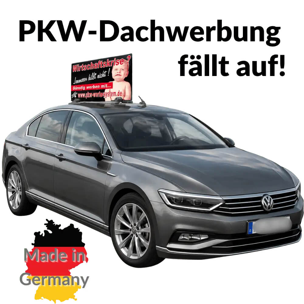 PKW mir Dachwerbeträger von pkw-werbesystem.de